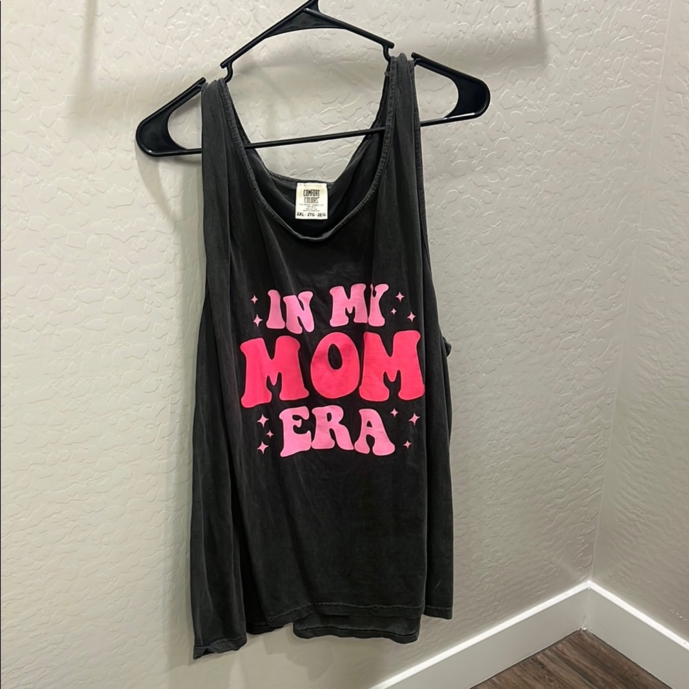 Black Tank Top with Pink Graphic